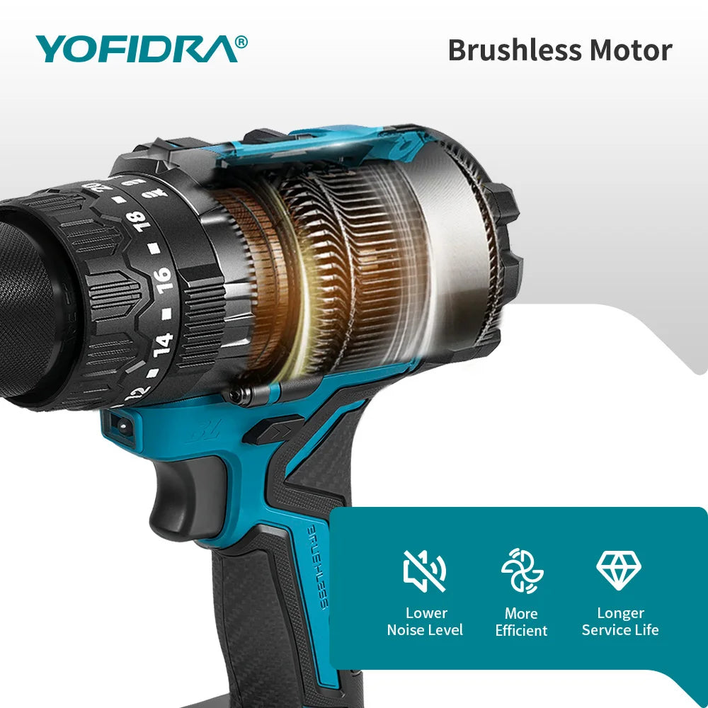 900 N·m Brushless Cordless Impact Drill – 13 mm High-Torque Drilling & Driving Tool.