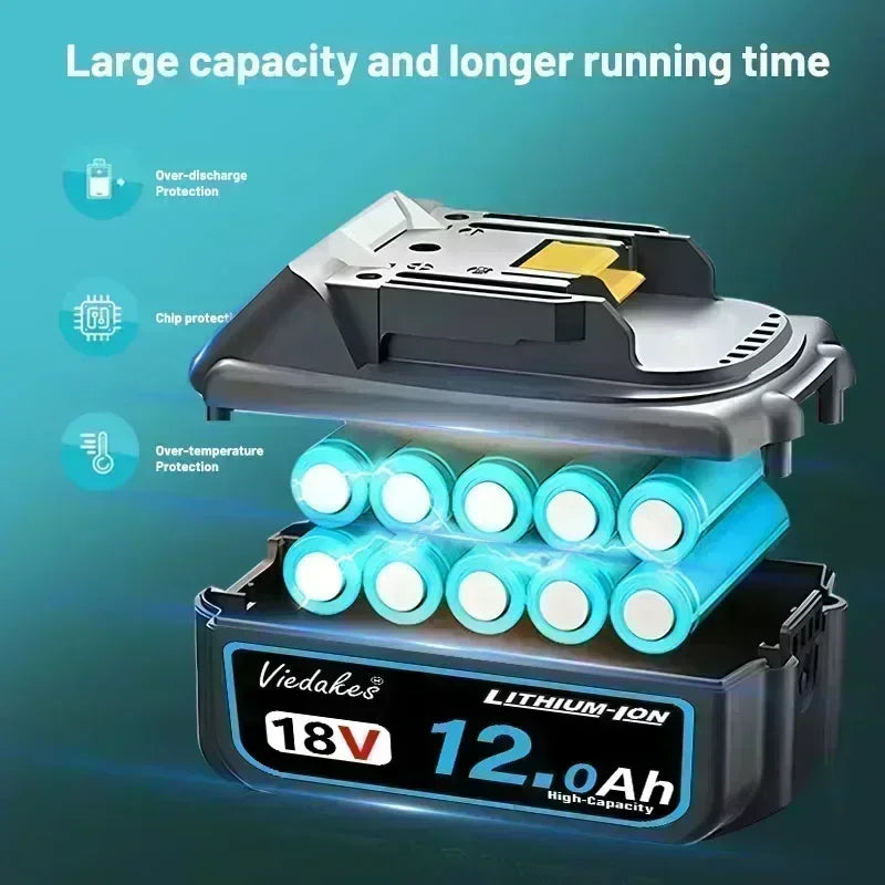 18V High-Capacity Power Tool Battery – 8Ah / 10Ah / 12Ah Rechargeable Lithium Battery