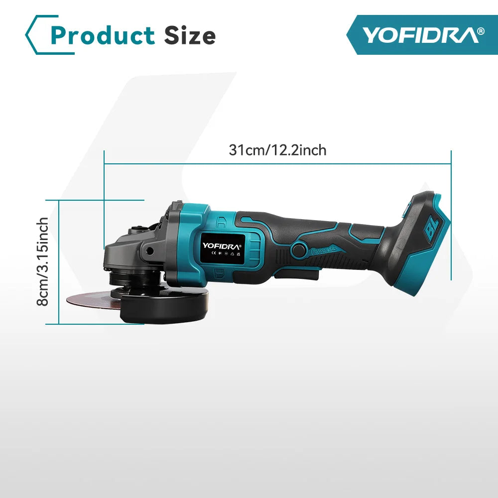 125mm Brushless Cordless Angle Grinder – 20,000 RPM High-Speed Cutting & Polishing Tool
