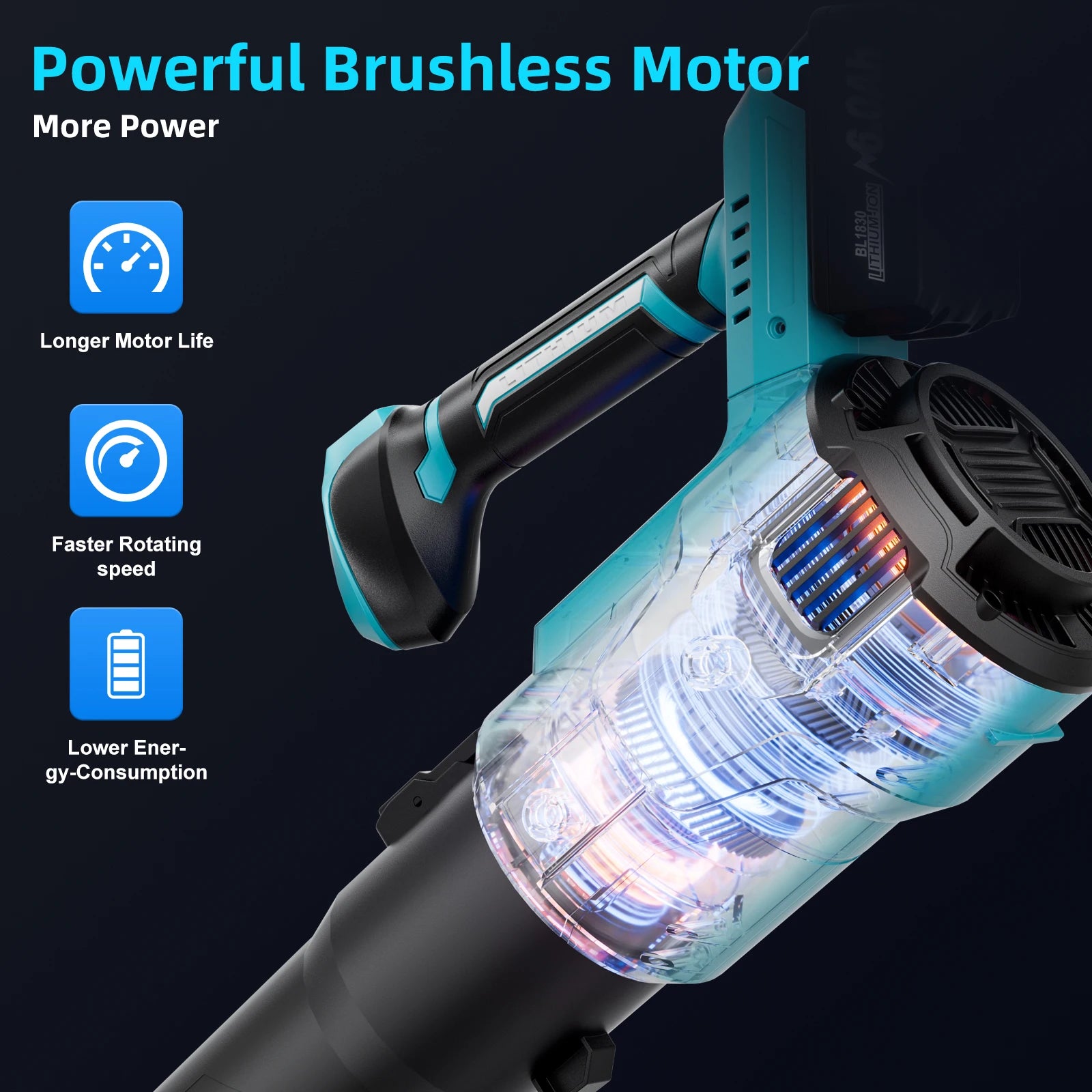 Brushless Cordless Leaf Blower for Makita 18V Battery – Handheld High-Power Air Blower for Garden & Dust Cleaning
