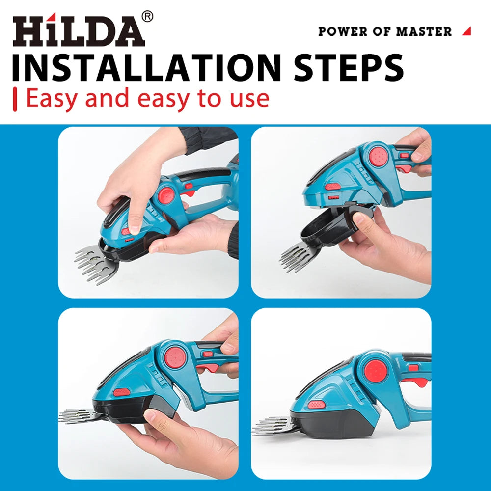 2-in-1 Cordless Hedge Trimmer & Grass Shear – Handheld Pruning & Shrub Cutting Tool