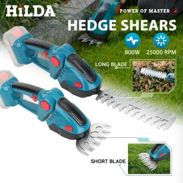 2-in-1 Cordless Hedge Trimmer & Grass Shear – Handheld Pruning & Shrub Cutting Tool