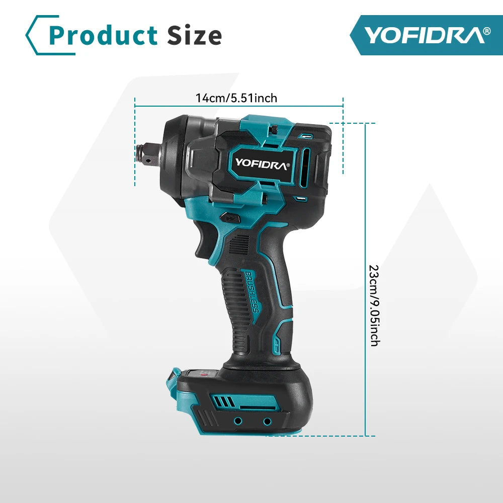 1200 N·m Brushless Cordless Impact Wrench – 1/2″ Drive, 5-Gear High-Torque Power Tool.