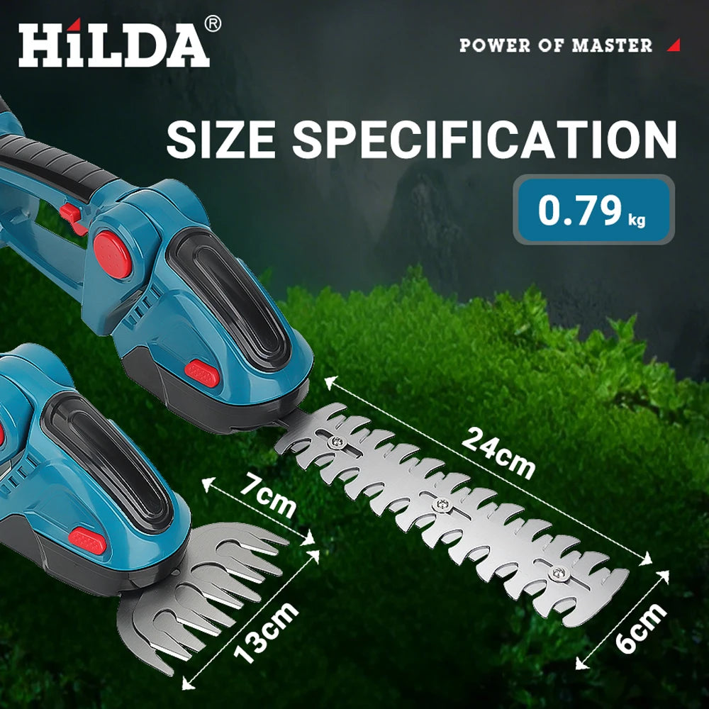 2-in-1 Cordless Hedge Trimmer & Grass Shear – Handheld Pruning & Shrub Cutting Tool