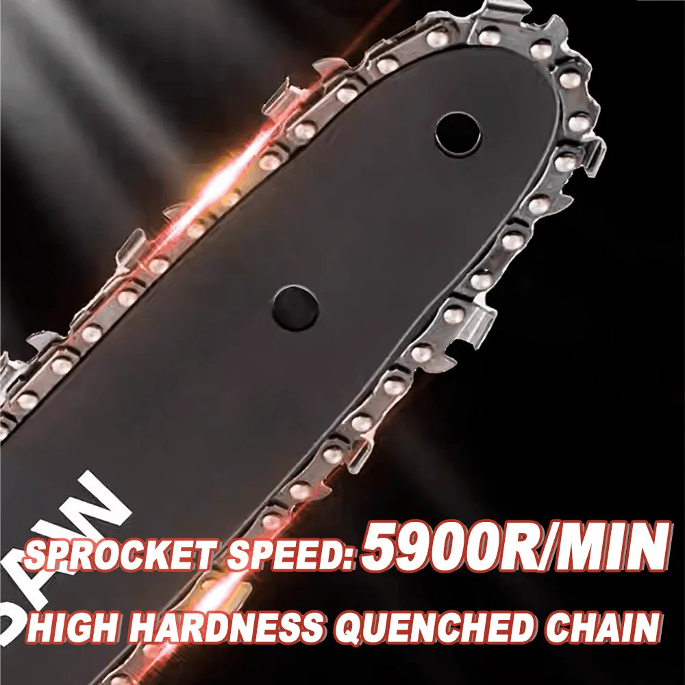 Brushless Cordless 12″ Electric Chainsaw – Rechargeable Wood Cutting Power Tool