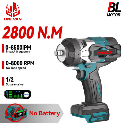 1/2″ Brushless Cordless Impact Wrench – High-Torque Electric Power Tool for Nut & Bolt Removal