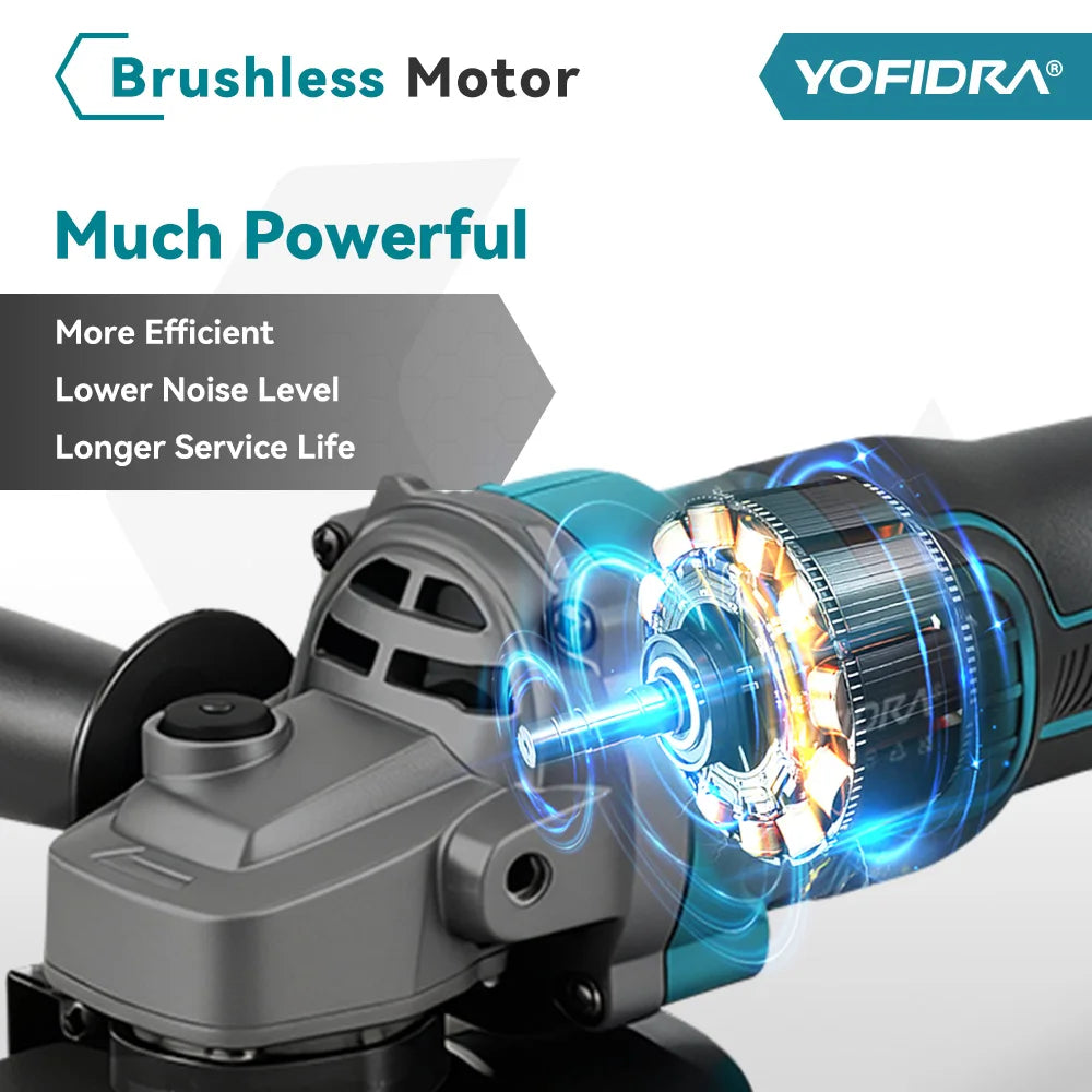 125mm Brushless Cordless Angle Grinder – 20,000 RPM High-Speed Cutting & Polishing Tool