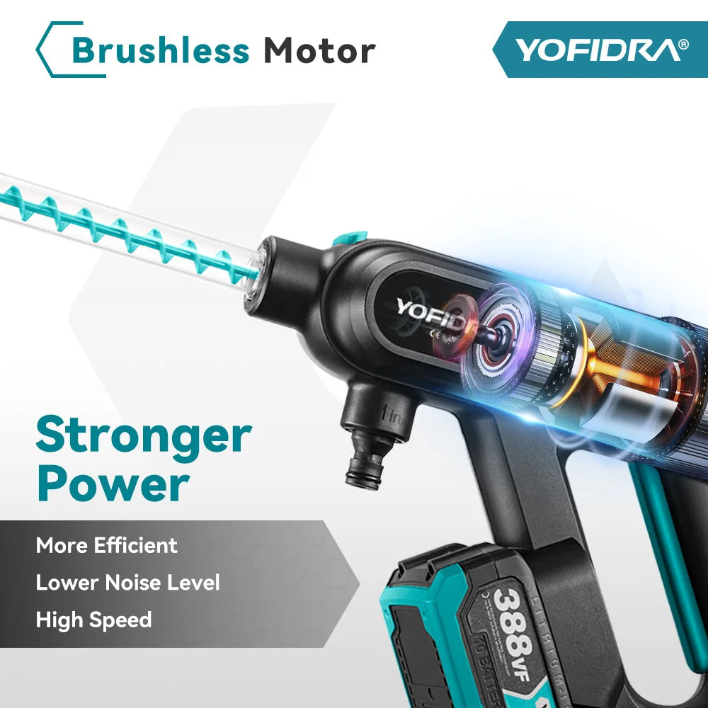 5-in-1 Brushless Cordless High-Pressure Washer Gun – 220 Bar Car & Home Cleaning Tool