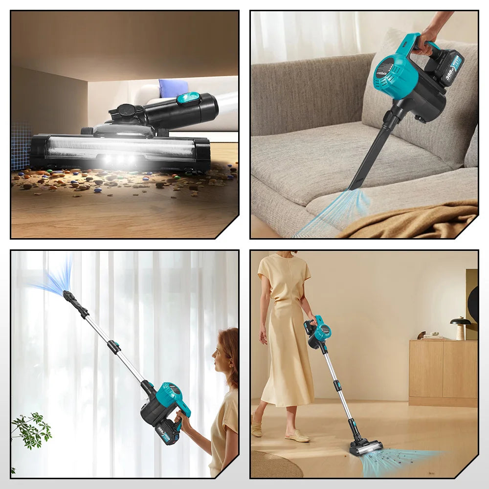 1.5L Brushless Cordless Electric Vacuum Cleaner – Rechargeable Handheld Dust Catcher