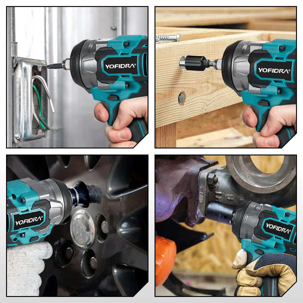 1200 N·m Brushless Cordless Impact Wrench – 1/2″ Drive, 5-Gear High-Torque Power Tool.